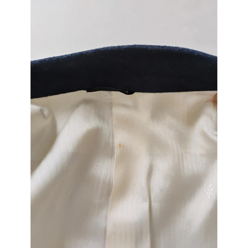 Vintage Lakeland Blazer Mens 42 Long Navy Blue Ultrasuede Sport Coat Made in USA